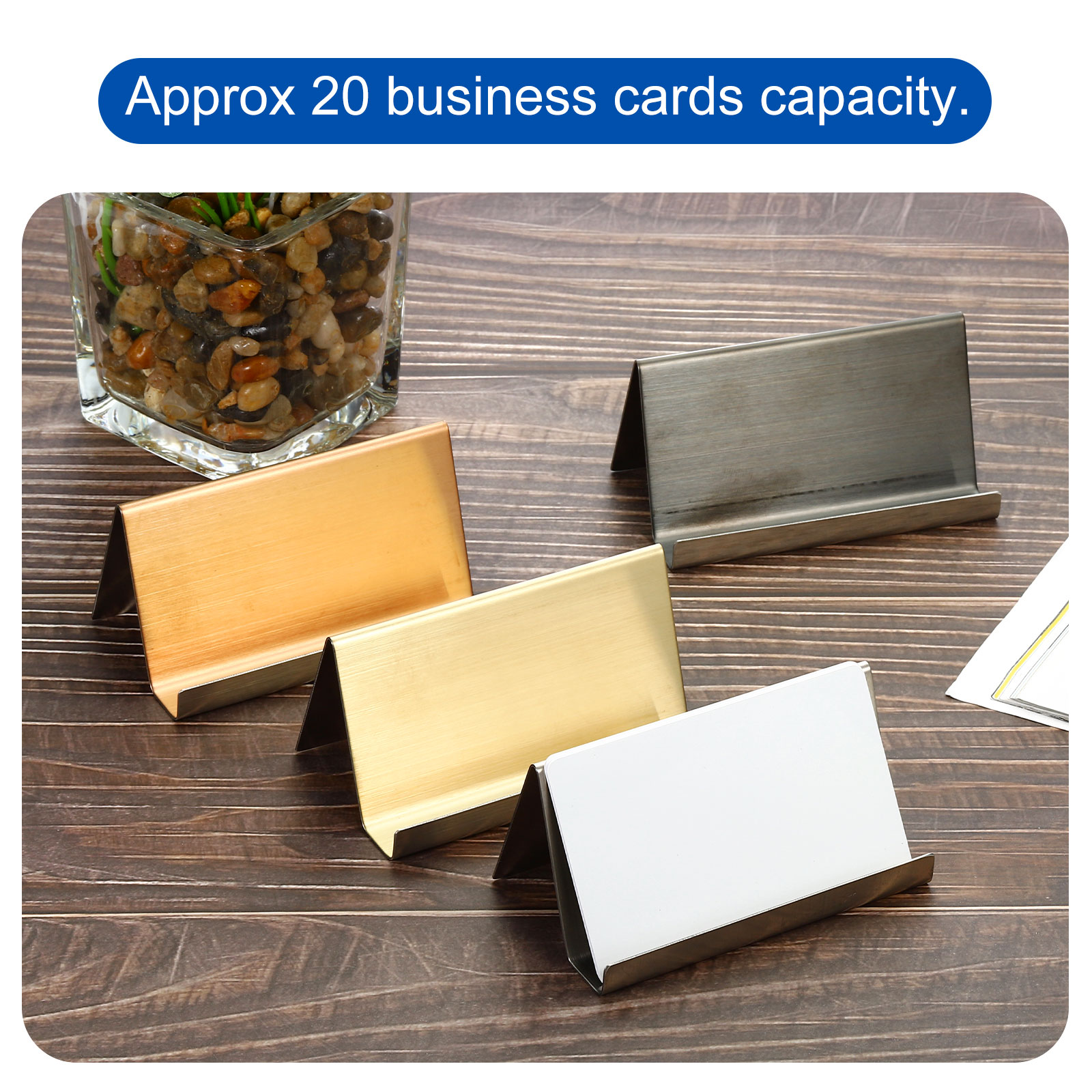 Desk Name Plate - 1/2Pcs Business Card Holder Brushed 304