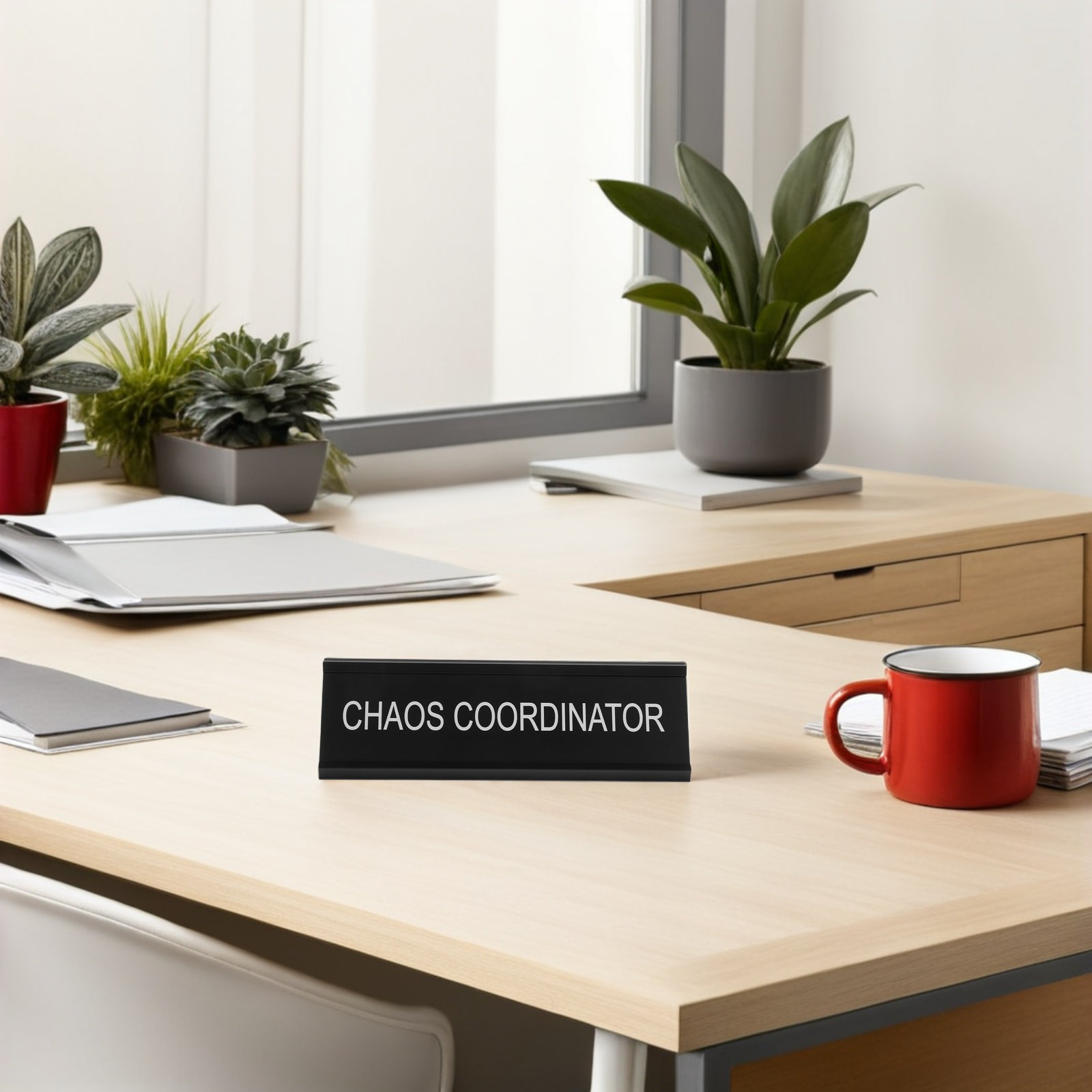 L-Shaped Chaos Coordinator Des - Desk Name Plate review and price
