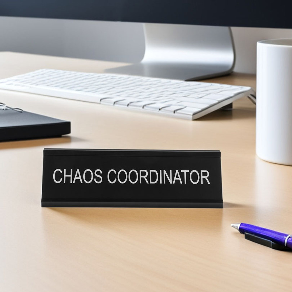 L-Shaped Chaos Coordinator Des - Desk Name Plate review and price