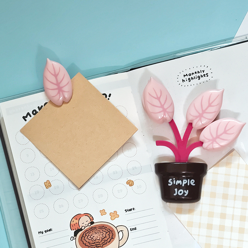 Cute Potted Plant Desk Clip 2  - Paperclip Magnetic Set review and price